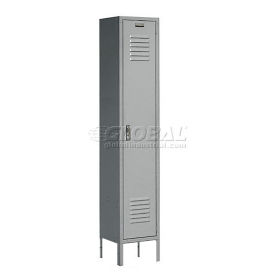 Single Tier Locker, 15x18x72, 1 Door, Unassembled, Gray