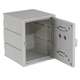 Box Locker for 4 Tier, Plastic, Flat Top, 15X15X18, Gray