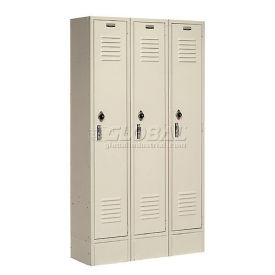 1-Tier 3 Door Locker, 12"Wx12"Dx60"H, Tan, Assembled