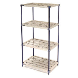 Nexel Vented Plastic Shelving, Nexelon Finish, 60x18x54