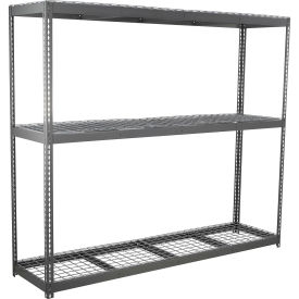 Wide Span Rack With 3 Shelves Wire Deck, 800 Lb Capacity Per Level, 96"W x 24"D x 60"H