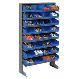 Floor Rack, 8 Shelves w/ (32) 8"W Blue Bins, 33x12x61