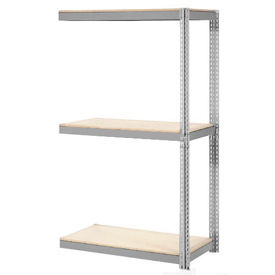 Expandable Add-On Rack with 3 Levels Wood Deck, 1100lb Cap Per Level, 96"W x 24"D x 84"H, Gray