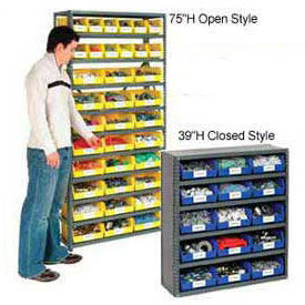 Open Steel Shelving, 10 Shelves w/36 Bins, 36"X18"X73"