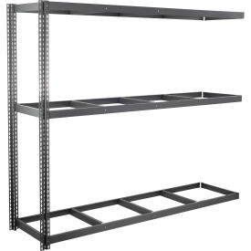 Expandable Add-On Rack, 3 Levels No Deck, 800 Lb Cap Per Level, 96"W x 36"D x 84"H, Gray