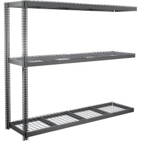 Expandable Add-On Rack with 3 Levels Wire Deck, 800lb Cap Per Level, 96"W x 48"D x 84"H, Gray