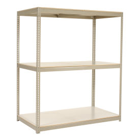 Wide Span Rack with 3 Shelves Laminated Deck, 1200 Lb Cap Per Level, 48"W x 24"D x 60"H, Gray