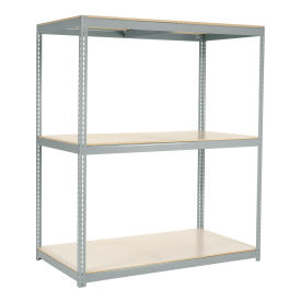 Wide Span Rack with 3 Shelves Laminated Deck, 800 Lb Cap Per Level, 96"W x 24"D x 60"H, Gray