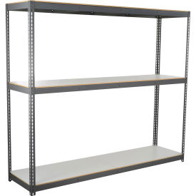 Wide Span Rack with 3 Shelves Laminated Deck, 800 Lb Cap Per Level, 96"W x 48"D x 60"H, Gray