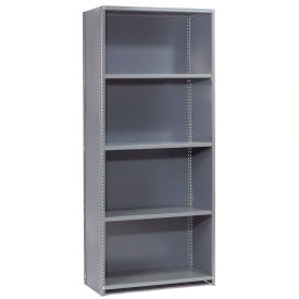Global Industrial 5 Shelf, 18 Ga Closed Steel Shelving, 48"W x 12"D x 85"H, Gray