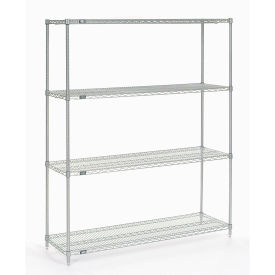 Nexel Stainless Steel Wire Shelving, 60"W x 18"D x 63"H
