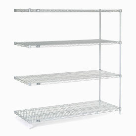 Nexel Stainless Steel Wire Shelving Add-On, 54"W x 18"D x 63"H
