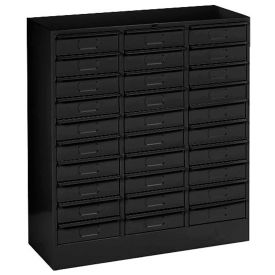 Tennsco 30 Drawer Cabinet, Legal Size, 30-5/8"W X 14-5/8"D X 33-7/16"H, Black