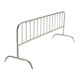 Crowd Control Barrier, Gray Powder Coated Steel, 102"L x 40"H