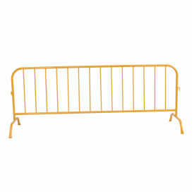 Crowd Control Barrier, Yellow Powder Coated Steel, 102"L x 40"H
