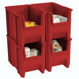 Quantum Giant Hopper Bin, QGH600, 10-7/8"W x 17-1/2"D x 12-1/2"H Red - Pkg Qty 4