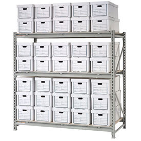 Record Storage Rack Starter Unit, 35 Boxes, 72"W x 18"D x 72"H