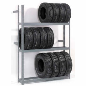 3 Tier Single Entry Tire Rack, Steel, Gray, 60"W x 18"D x 84"H