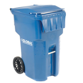 Global Industrial Mobile Heavy Duty Trash Container, 95 Gallon, Blue