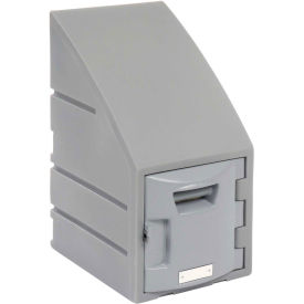 Box Locker for 6 Tier, Plastic, Sloped Top, 12 X 15 X 23, Gray