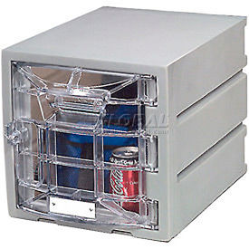 Remco Plastics Six Tier Box Plastic Locker With Clear Door, 12"Wx15"Dx12"H, Gray, Assembled