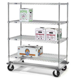 Nexel E-Z Adjust Wire Shelf Truck with Dolly Base, 36x18x61, 1600 Lb. Cap.