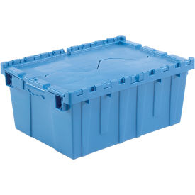Distribution Container With Hinged Lid, 21.9x15.3x9.7, Blue