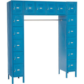 16 Person Box Locker, 12"W x 18"D x 12"H, Blue, Partially Assembled