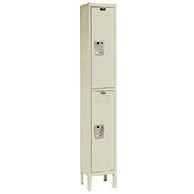Hallowell U1258-2A-PT Premium Locker Double Tier 12x15x36 2 Door Assembled Parchment