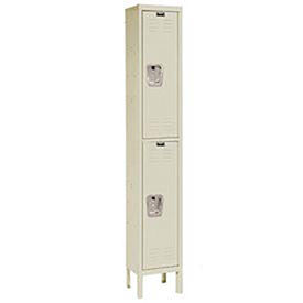 Hallowell U1228-2PT Premium Locker Double Tier 12x12x36 2 Door Ready To Assemble Parchment