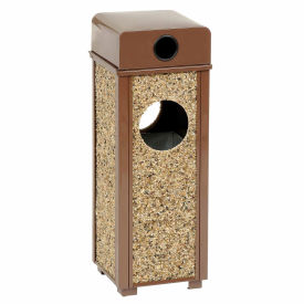 Stone Panel Trash Weather Urn, 10-1/4" Square X 28"H, Brown