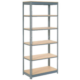 Boltless Heavy Duty Shelving 48"W x 12"D x 72"H, 6 Shelves, Wood Deck