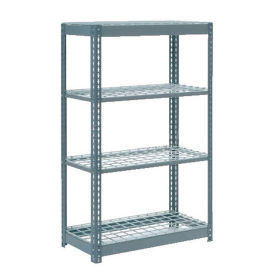 Boltless Heavy Duty Shelving 36"W x 12"D x 72"H, 4 Shelves, Wire Deck