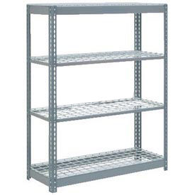 Boltless Heavy Duty Shelving 48"W x 12"D x 72"H, 4 Shelves, Wire Deck