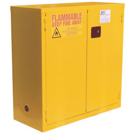 Flammable Cabinet, 28 Gallon, Manual Close Double Door, 34"W x 18"D x 44"H