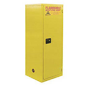 Slim Flammable Cabinet BA60, Manual Close Single Door 60 Gallon, 23"W x 34"D x 65"H