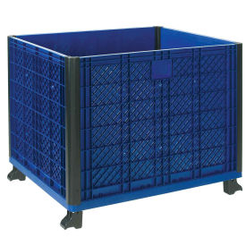 Stakable Bulk Container w/ Collapsible Solid Wall, 39-1/4"L x 31-1/2"W x 29"H
