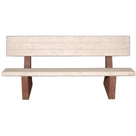 6' Concrete Commercial Bench with Backrest