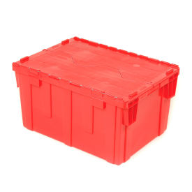 Global Industrial Distribution Container With Hinged Lid, 28-1/8x20-3/4x15-5/8, Red
