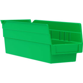 Akro-Mils Plastic Shelf Bin, 4-1/8"W x 11-5/8"D x 4"H Green - Pkg Qty 24