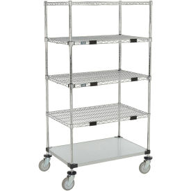 Nexel Open Sided Wire Exchange Truck, 4 Wire, 1 Galvanized Shelf, 800 Lb Cap, 36x18x69