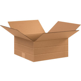 12-1/2" x 12-1/2" x 6" Multi-Depth Cardboard Corrugated Boxes - Pkg Qty 25