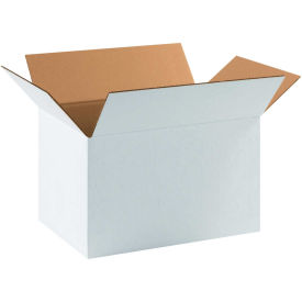 17-1/4" x 11-1/4" x 10" Cardboard Corrugated Boxes, White - Pkg Qty 25