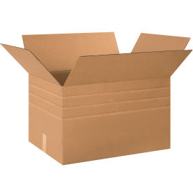 24" x 18" x 18" Multi-Depth Cardboard Corrugated Boxes - Pkg Qty 15