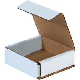 3" x 3" x 1" Corrugated Mailers, ECT-32, White - Pkg Qty 50