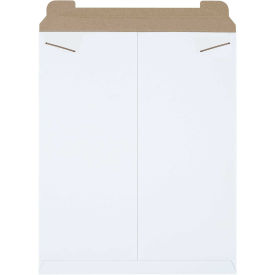 17"Wx21"L Stayflat Mailer, White, 100 Pack