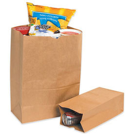 Kraft Grocery Bags - 12x7x17" - 1/6 BL Bag - Case of 500