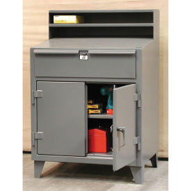 Cabinet Shop Desk with Drawer, 36"W x 28"D x 42"H, Gray