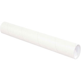 Mailing Tube With Cap, 9"L x 3" Dia., White