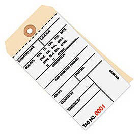 2 Part Carbonless Wired Inventory Tag, 2500-2999, 500 Pack